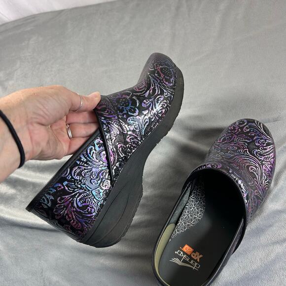 Copied - Dansko XP 2.0 Clog engraved floral patent leather rainbow tooled 40 - Picture 5 of 11